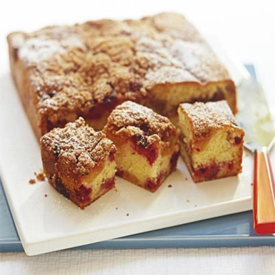 Apricot & raspberry buckle