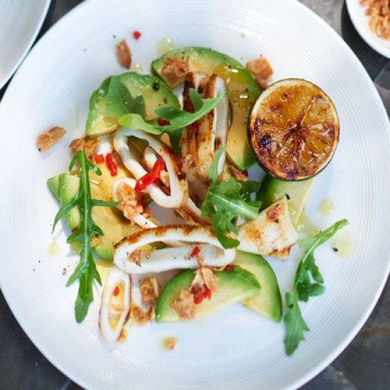 Chilli & lime squid salad