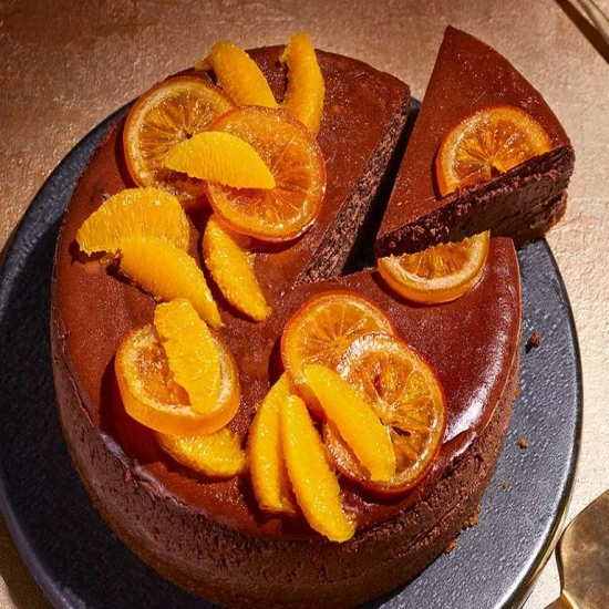 Chocolate orange baked cheesecake