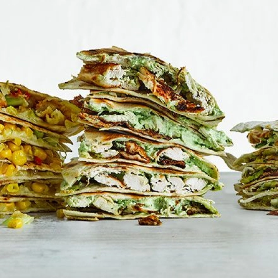 Creamy garlic chicken quesadilla