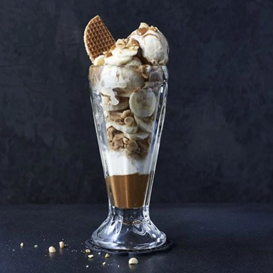 Crunchy peanut banoffee sundae