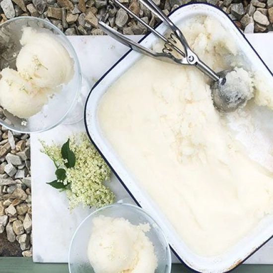 Elderflower sorbet