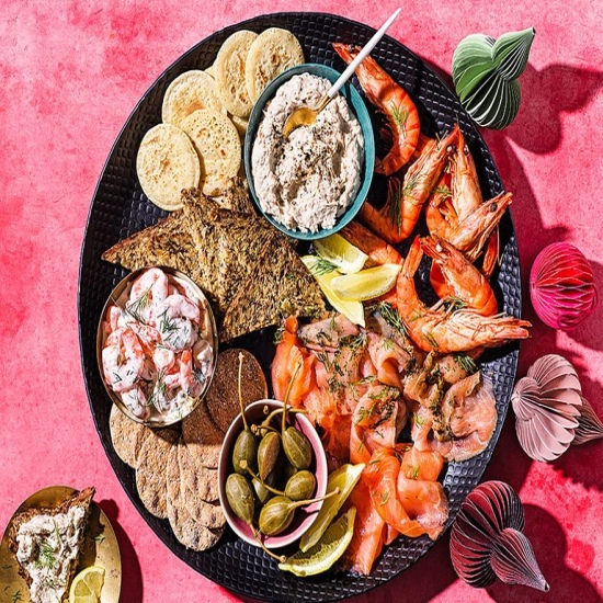Festive seafood sharing platter