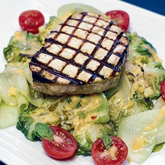 Griddled swordfish with pineapple & chilli salsa