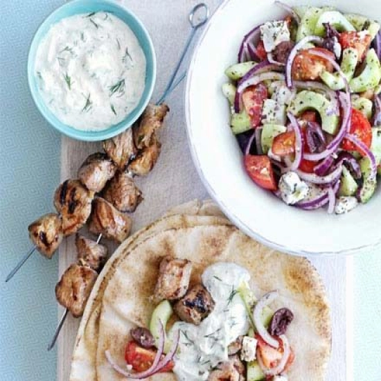 Lamb, lemon & dill souvlaki