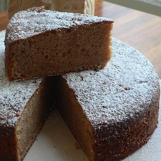 Lemon, crème fraîche & chestnut cake