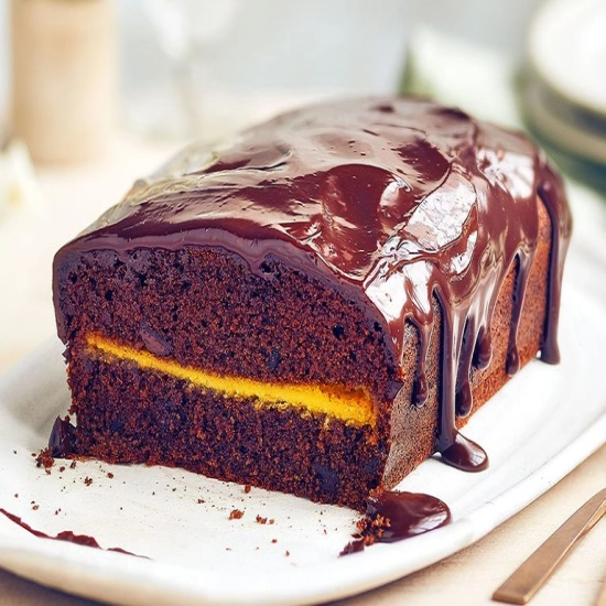 Marzipan chocolate loaf cake