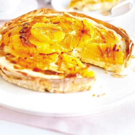 Orange & caramel custard tart