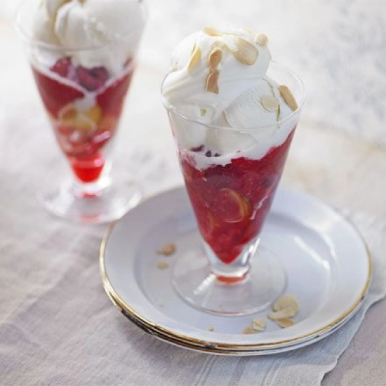 Peach Melba knickerbocker glory