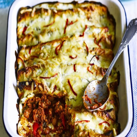 Pork & chorizo enchiladas