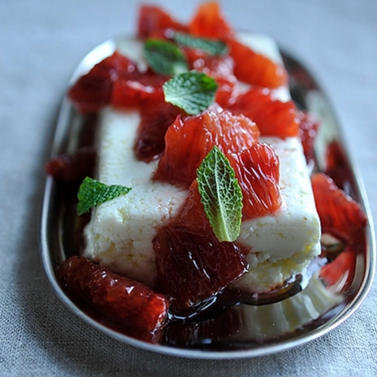 Ricotta, Feta and Mint Layers with Honeyed Blood Oranges