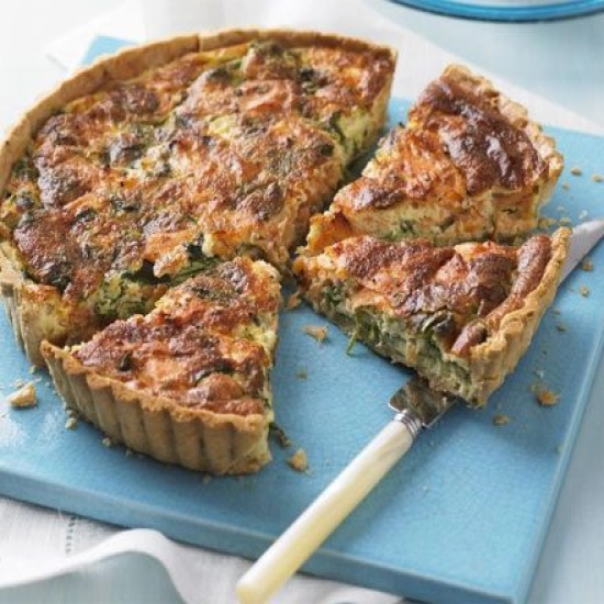 Salmon & watercress quiche