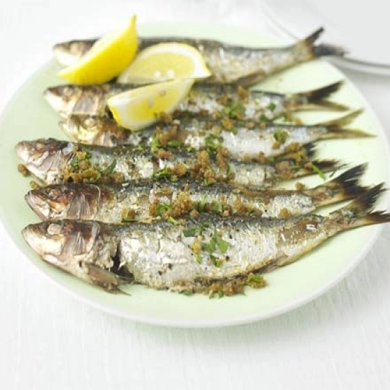 Sardines with crisp paprika crumbs