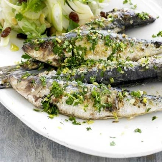 Sardines with Sicilian fennel salad