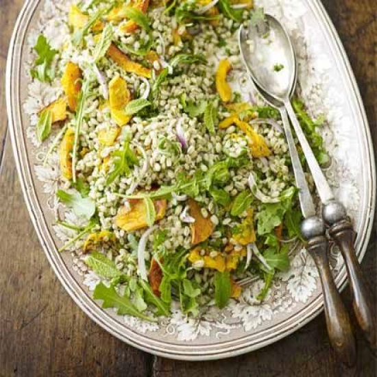 Squash, orange & barley salad