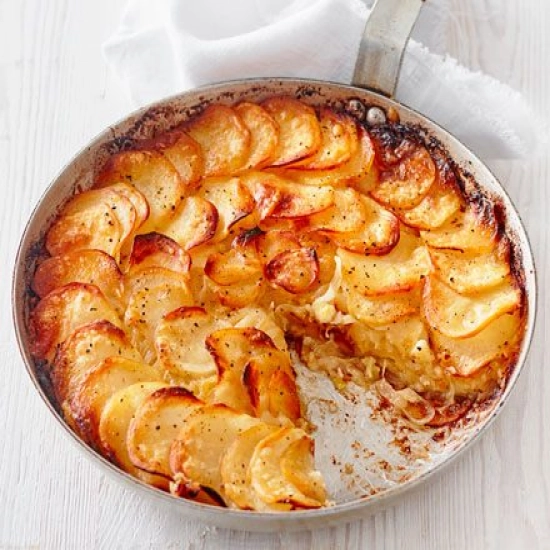 Welsh onion cake with caerphilly