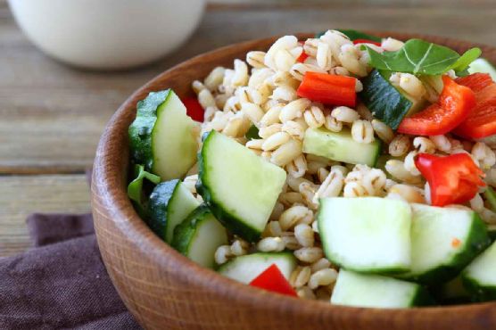 Barley Salad With Mint, Cucumber & Olives