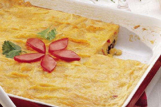 Black Bean and Corn Enchilada Egg Bake