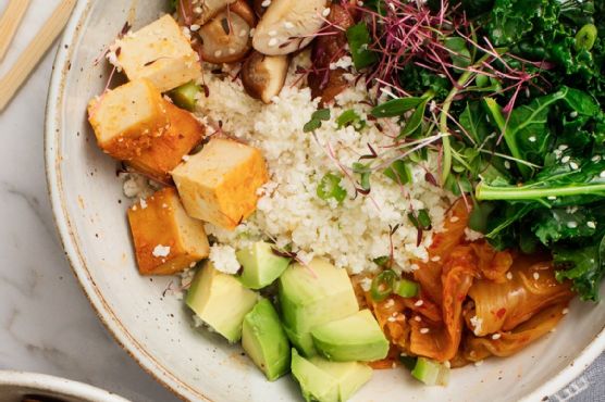 Cauliflower Rice Kimchi Bowls