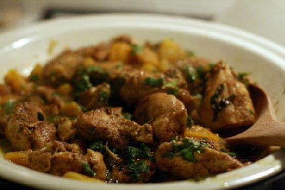 Chicken, Spinach, and Dried Fruit Tagine