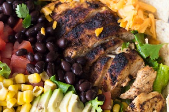 Chicken Taco Salad with Cilantro Ranch