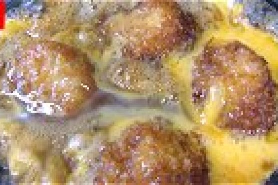 deep-fried breaded scallops & egg bowl