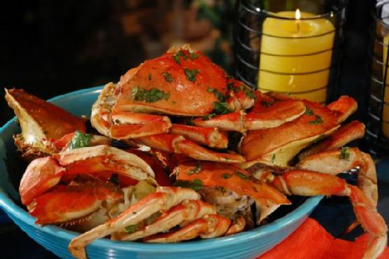 Dungeness Crabs Steamed on the Grill in Ginger, Lime, Mirin and Soy