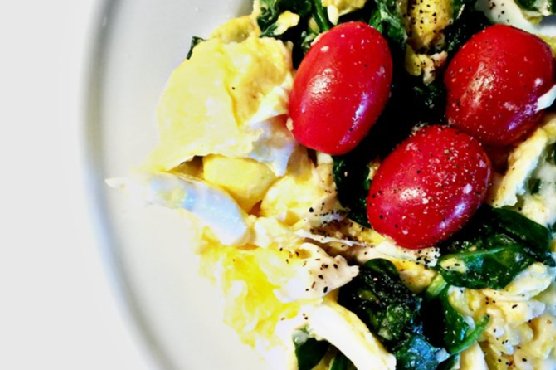 Egg Spinach and Tomato Scramble