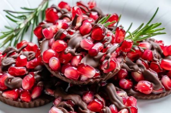 Festive Chocolate Pomegranate Cups