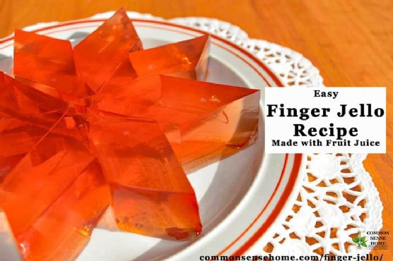 Finger Jello Made with Fruit Juice and Knox Gelatin