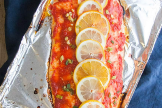 Harissa and Citrus Baked Salmon