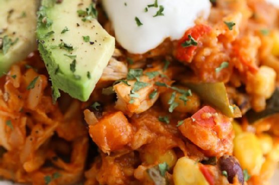 Healthy Crockpot Enchilada Casserole
