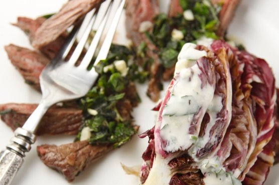 Italian Steak with Grilled Radicchio Salad