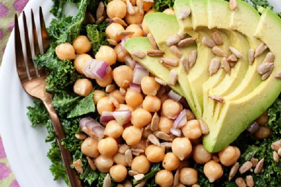 Massaged Kale Salad with Avocado & Chickpeas