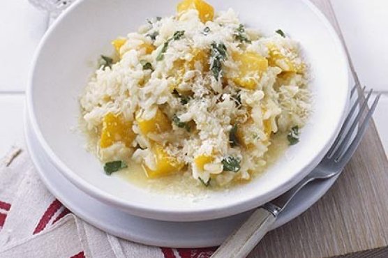 Microwave butternut squash risotto