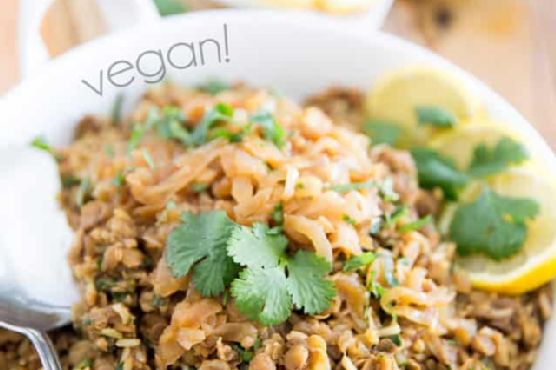 Mujadara – Lentils and Rice with Caramelized Onions