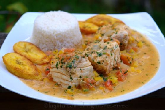 Pescado encocado or fish with coconut sauce