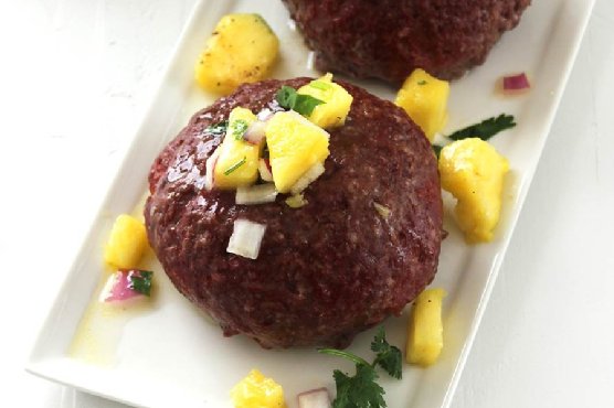 Pineapple Salsa-Stuffed Burgers