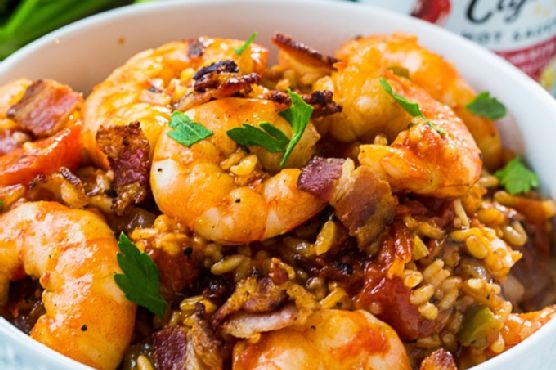 Red Rice with Shrimp and Bacon