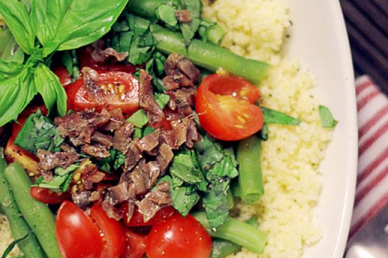 Anchovies, Tomatoes And Green Beans Couscous
