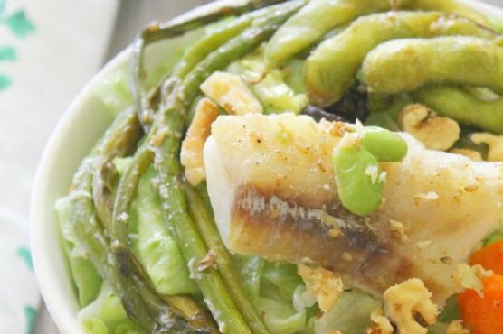 Roasted Cod and Edamame Salad #SundaySupper