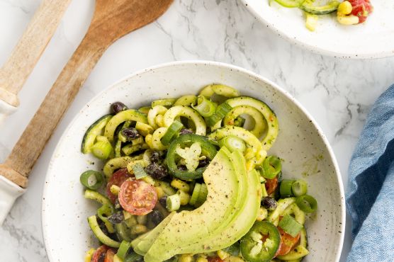 Southwestern Avocado Zucchini Pasta Salad