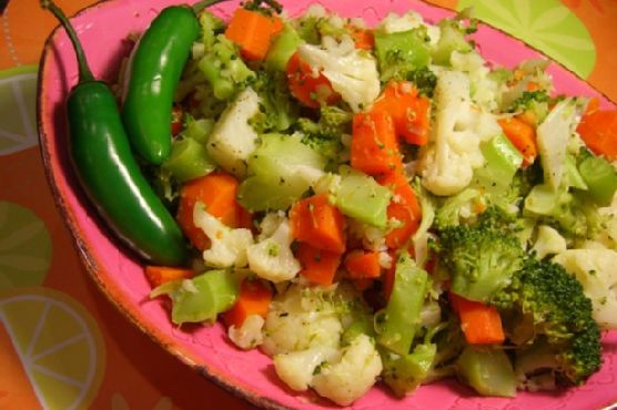 Steamed Vegetables With Chile Lime Butter